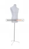 Busto uomo in tessuto Grigio Perla con base treppiede inox
