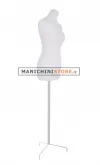 Busto donna in tessuto bianco con base treppiede bianca