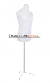 Busto uomo in tessuto Bianco con base treppiede bianca