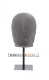 Testa uomo porta accessori in cartapesta Antracite con base nera