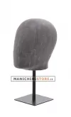 Testa uomo porta accessori in cartapesta Antracite con base nera