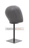 Testa donna in cartapesta Antracite con base nera h15