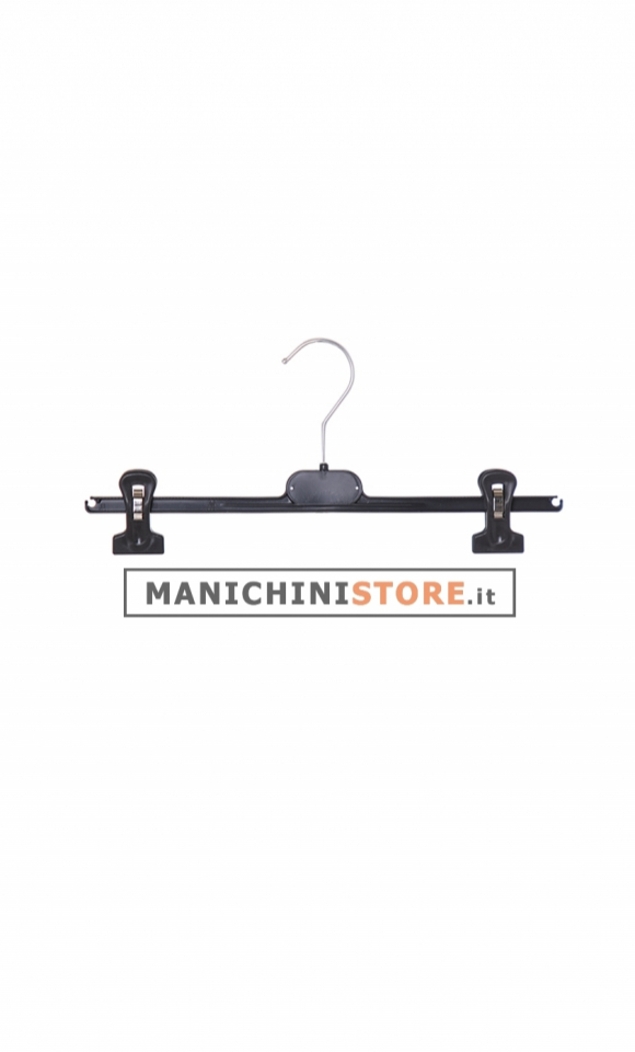Gruccia appendiabito pinza 30 cm. Plastica Nera