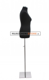 Busto donna sartoriale taglia comoda nero con base inox cromata