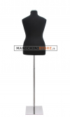 Busto donna sartoriale taglia comoda nero con base inox cromata