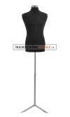 Busto uomo in tessuto Nero con base treppiede cromata