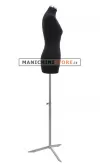 Busto donna in tessuto Nero con base treppiede cromata