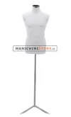 Busto uomo in tessuto Bianco con base treppiede cromata