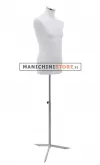 Busto uomo in tessuto Bianco con base treppiede cromata