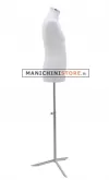 Busto uomo in tessuto Bianco con base treppiede cromata