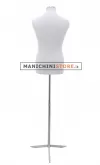 Busto uomo in tessuto Bianco con base treppiede cromata