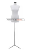 Busto donna in tessuto Bianco con base treppiede cromata