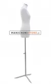 Busto donna in tessuto Bianco con base treppiede cromata