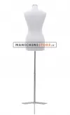 Busto donna in tessuto Bianco con base treppiede cromata