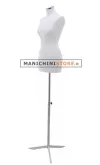 Busto donna in tessuto Bianco con base treppiede cromata