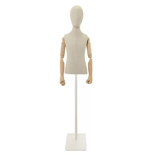 Busto bambino 6-8 anni con testa e braccia legno - LINO