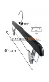 Gruccia legno pinze 40 cm - Nero Venato