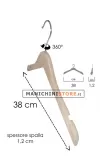 Gruccia Legno con taglio a spallina cm.38,5 x cm.1 - Faggio