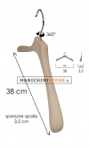 Gruccia legno capospalla cm.38 x cm.3 - Faggio