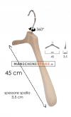 Gruccia legno capospalla cm.45 x cm.3 - Faggio