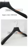 Gruccia legno capospalla cm.45 x cm.3,5 - Nero Venato