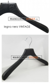 Gruccia legno capospalla cm.45 x cm.5 - Nero Venato