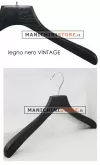 Gruccia legno capospalla cm.42 x cm.4 - Nero Lucido