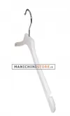 Gruccia legno con taglio a spallina cm.38,5 x cm.1 - laccato bianco