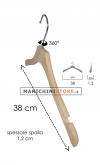Gruccia legno con taglio a spallina cm.38 x cm.1 - Faggio