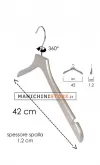 Gruccia in legno con taglio a spallina 42 x 1 cm - Silver