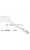 Gruccia legno con taglio a spallina cm.42 x cm.1 - Bianco Venato