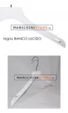 Gruccia legno con taglio a spallina cm.38,5 x cm.1 - laccato bianco