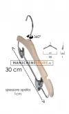 Gruccia legno con taglio a spallina e pinza cm. 30 x cm.1 - Faggio