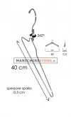 Gruccia metallo capospalla 40 cm - metallo cromato