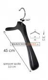 Gruccia legno capospalla cm.45 x cm.5 - Nero Venato