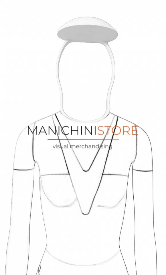 Accessorio porta cappuccio per manichini e-commerce serie F