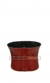 Tavolino display "addome" laccato rosso