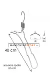 Gruccia metallo capospalla 40 cm - alluminio satinato