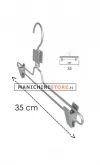 Gruccia metallo pinza 35 cm - alluminio satinato