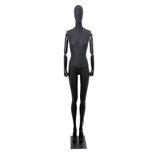 Manichino donna braccia legno in tessuto grigio antracite - ex noleggio