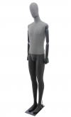 Manichino uomo braccia legno in tessuto grigio - ex noleggio