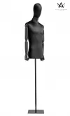 Back in Black busto uomo in satin nero con testa e braccia in salice nere