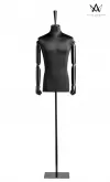 Back in Black busto uomo in satin nero con testa e braccia in salice nere
