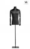 Back in Black busto uomo in satin nero con testa e braccia in salice nere