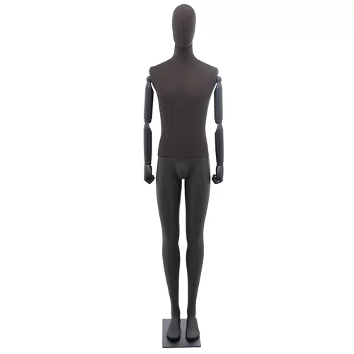 Manichino uomo braccia legno in tessuto marrone - ex noleggio