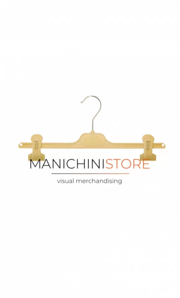 Gruccia plastica pinza 36 cm - Velluto crema