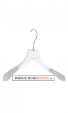 Gruccia capospalla 40 x 2,5 cm - Plastica Trasparente Velluto Spalla