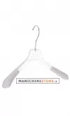 Gruccia capospalla 42 x 2,5 cm - Plastica Trasparente Velluto Spalla