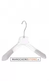 Gruccia plastica capospalla 38 x 3 cm - Cristallo Trasparente Velluto Spalla
