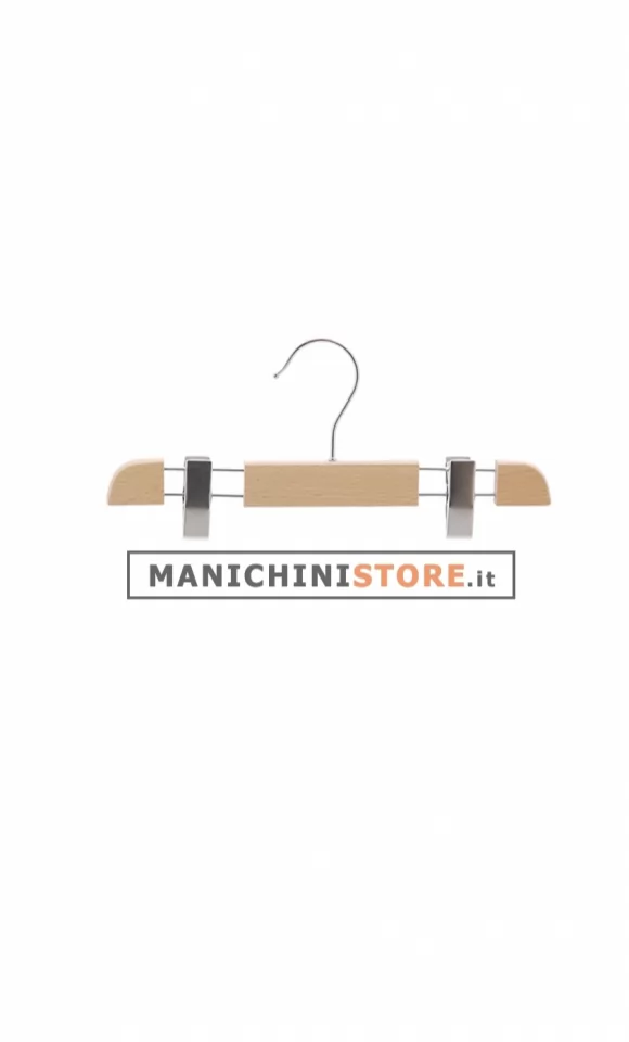 Gruccia legno Bambino pinza 28 cm - Faggio